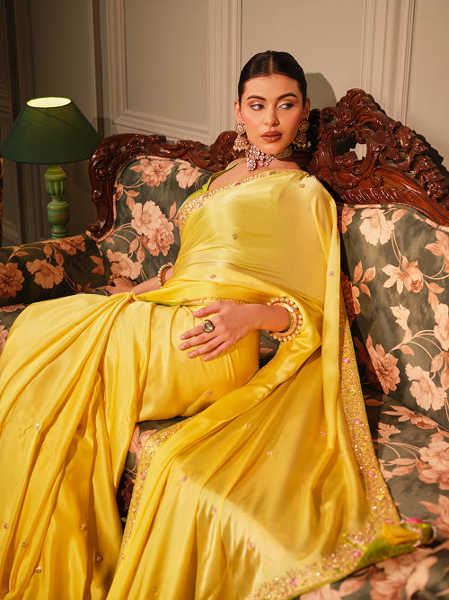 Saree - Satin Blouse - Silk