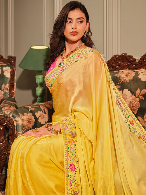 Saree - Crepe Satin Blouse - Silk