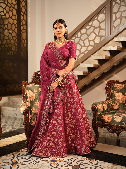 Lengha - Banarasi Blouse - Banarasi