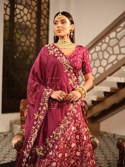 Lengha - Banarasi Blouse - Banarasi