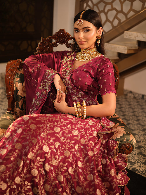 Lengha - Banarasi Blouse - Banarasi