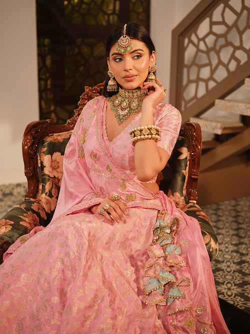 Lengha - Banarasi Blouse - Banarasi