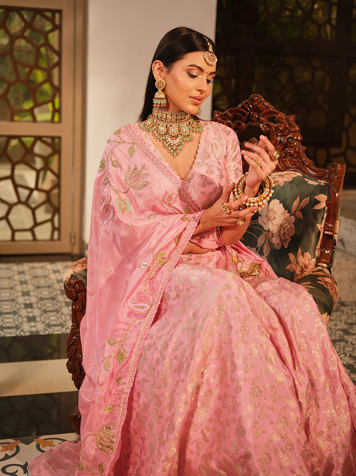 Lengha - Banarasi Blouse - Banarasi