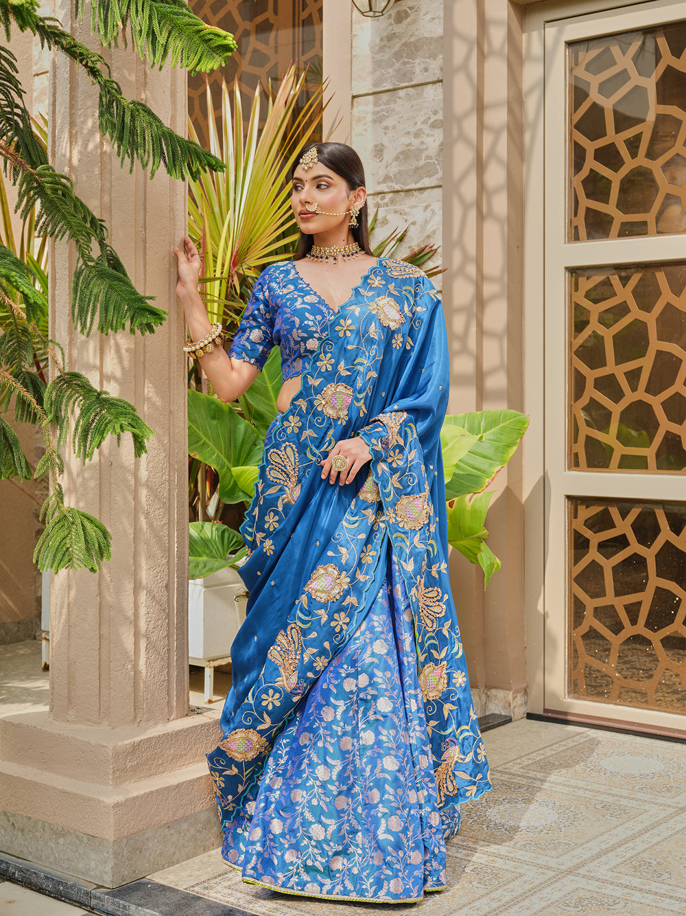 Lengha - Banarasi Blouse - Banarasi
