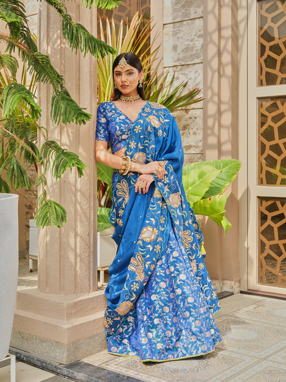 Lengha - Banarasi Blouse - Banarasi