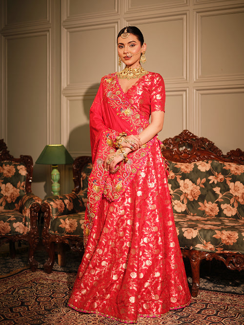 Lengha - Banarasi Blouse - Banarasi