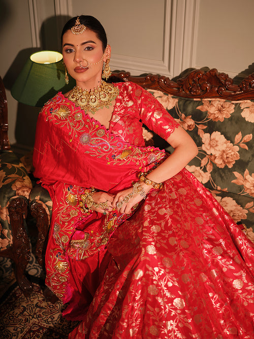 Lengha - Banarasi Blouse - Banarasi