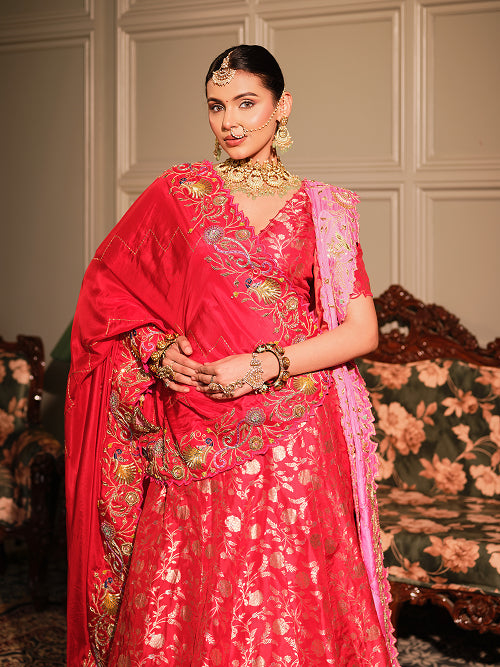Lengha - Banarasi Blouse - Banarasi