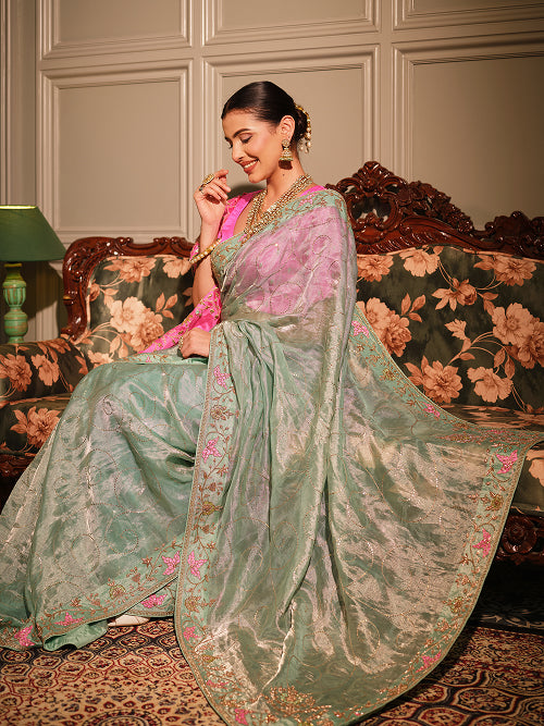 Saree - Tissue Blouse - Silk