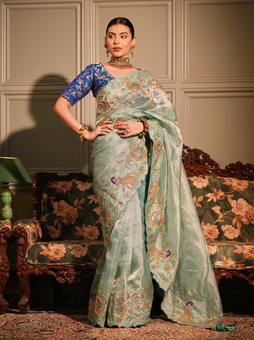Saree - Tissue Blouse - Silk