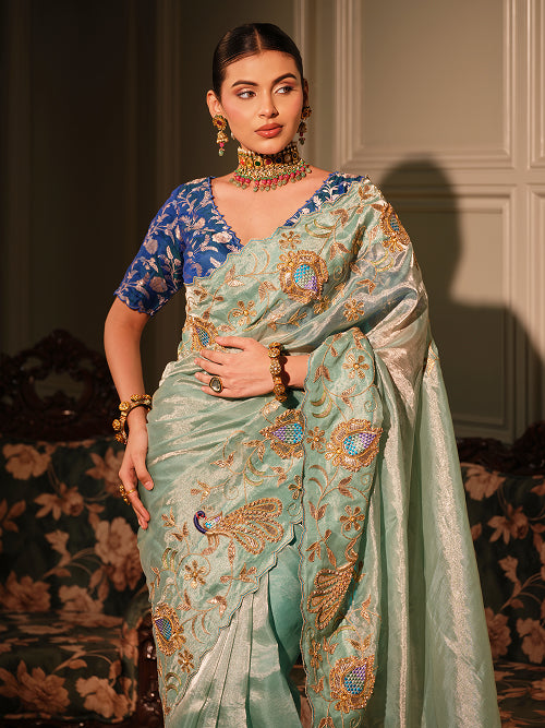Saree - Tissue Blouse - Silk