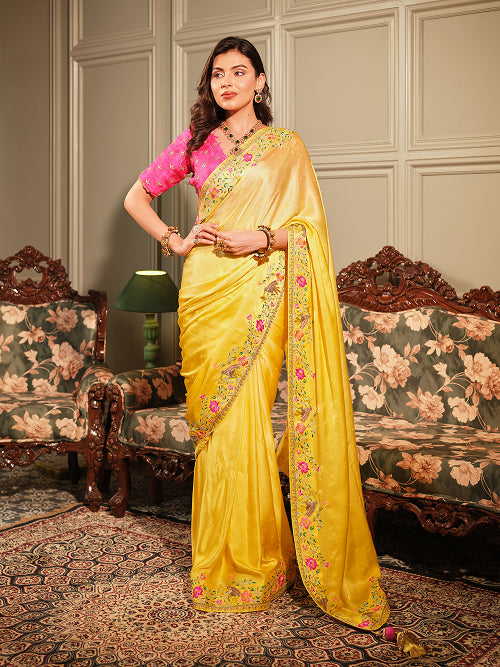 Saree - Crepe Satin Blouse - Silk