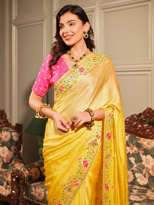 Saree - Crepe Satin Blouse - Silk