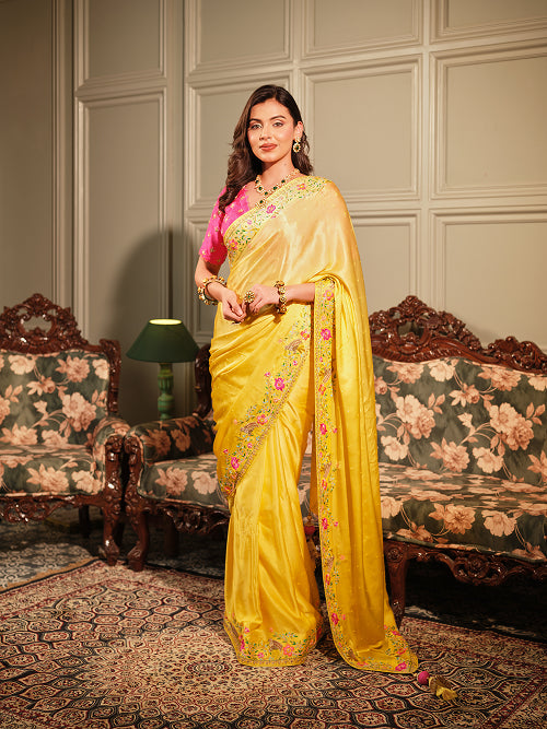 Saree - Crepe Satin Blouse - Silk