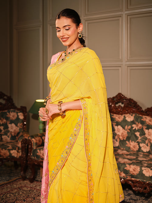 Saree - Georgette Blouse - Silk